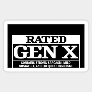 Rated Gen X: Retro Nostalgia - Sarcasm, Nostalgia, and Cynicism Sticker